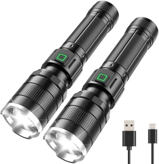 Leistungsstarke, Wiederaufladbare Led Taschenlampe 10.000 Lumen, 2000 Mah Akku 3 Leuchtmodi, Wasserdicht (ip65) Und Stoßfest Kompakt, Tragbar Und