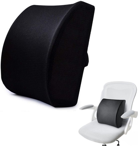 Ergonomisches Rückenkissen 32 × 34 Cm Memory Schaum Für Auto Und Bürostühle Orthopädisches Rückenkissen Lendenwirbelstütze Rückenstütze Lendenwir