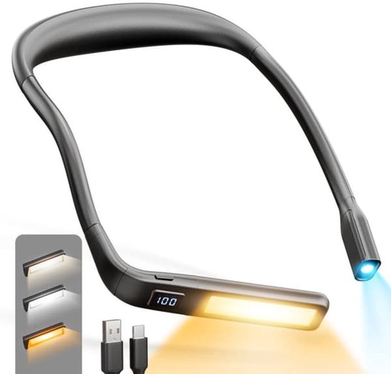 Leselampe Buchlampe Nackenlampe Wiederaufladbare Led Leseleuchte Mit Timer Und Akkuanzeige