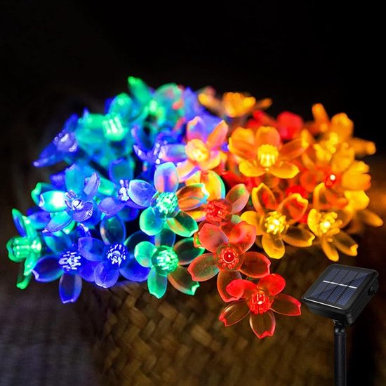 Solarbetriebene Lichterkette Für Den Garten Blossom Solar Lichterkette, 7 M, 8 Modi, 50 Leds, Wasserdicht, Für Außendekorationen, Hochzeiten, Wei
