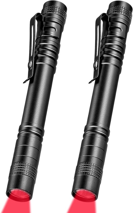 2 Stück Rotlicht Taschenlampen Stiftförmige Rote Led Taschenlampe, Helle Taschenlampe Für Nächtliche Astronomie, Flugbeobachtung Und Schildkröten