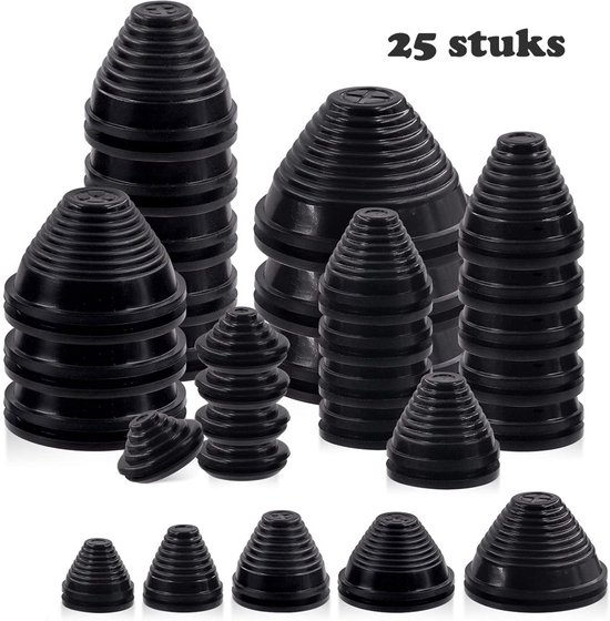 Gummitüllen Sortiment 25 Stück 25 Mm/30 Mm/40 Mm/50 Mm/60 Mm Kabelschutz Und Isolierungsset Gummitüllen Kabelschutz Für Brandschutzwände Verhinde
