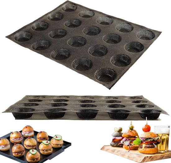 Silikon Backform Für 20 Hamburgerbrötchen Mit Löchern Bpa Frei 38,5 X 30 Cm Silikon Hamburgerbrötchenform Backformen Für Glutenfreie Hamburgerbrö