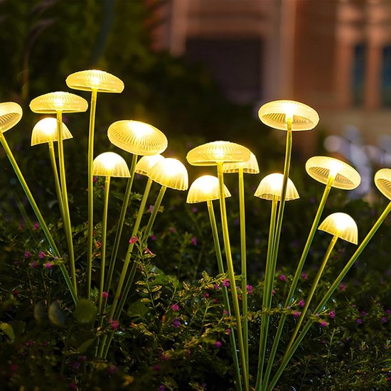 2er Pack Solar Gartenbeleuchtung Für Den Außenbereich, 8 Led Quallenlampen, Solar Glühwürmchenlampen, Schwenkbare Solarleuchten, Für Gärten, Terr