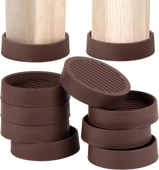 Braune, Rutschfeste Gummiuntersetzer, Für Hartholzböden (10 Stück, 7,6 X 7,6 Cm) Für Möbelbeine, Rollen, Tische, Betten Und Sofas