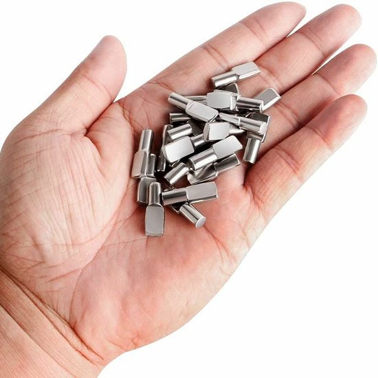 Regalklemme, Regalstützklemme 5 Mm, Regalstift Aus Vernickeltem Metall, 120 Stück. Flache, Löffelförmige Regalstützstifte. Metall Regalhalterung