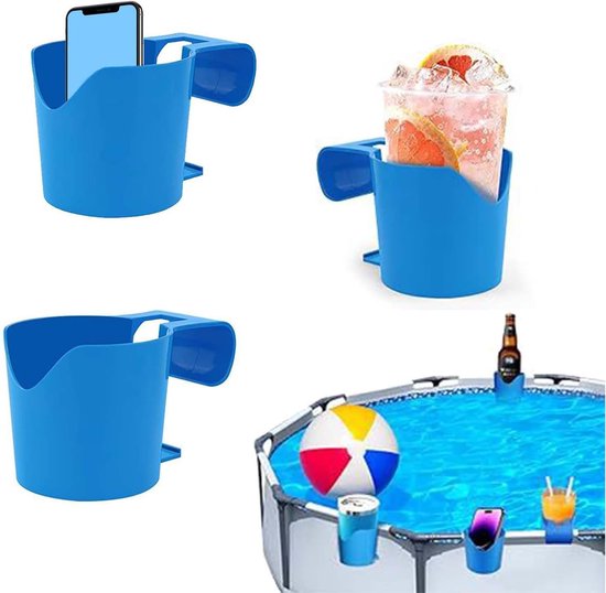Ablagegestell Für Außenpools 3 Teilig Becherhalter Für Pool Becherhalter Zur Befestigung Am Pool Für Aufstellpools Blau