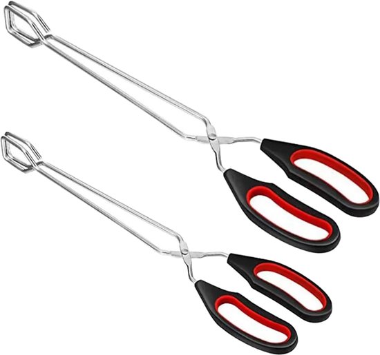 2 Lange Grillzangen 28 X 8 Cm 23,5 X 7,5 Cm Grillschere Wurstzange Hitzebeständig Küchenzange Aus Edelstahl Zum Grillen Bbq Buffet Küchenzange Gr