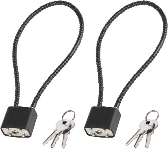 Autoschlösser 2er Set Stahlschlösser Mit Schlüsseln Seilschlösser Mit Schlüsseln Robuste Vorhängeschlösser Mit Langem Haken, Für Den Außenbereich