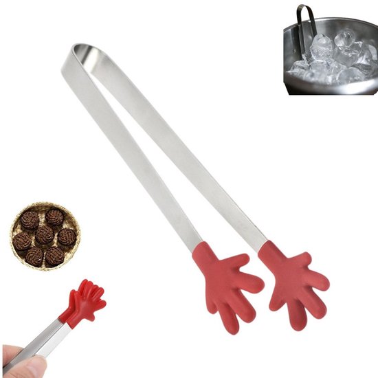 1 Stück Lebensmittelzange Silikon Lebensmittelzange Würfelzuckerzange Mini Lebensmittelzange Für Süßigkeiten, Buffets Und Partys Rot 14,5 X 3 X 5