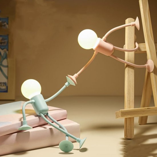 4er Pack Lustige Sportler Nachtlampen Mit Saugnapf Mini Nachtlampen Zum Selbergestalten Für Kinder Form Veränderbar Kreative Cartoon Nachtlampe
