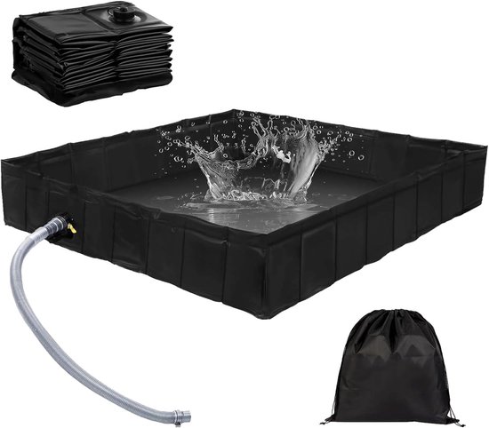 Outdoor Duschwanne Camping Duschwanne Faltbar Und Tragbar Umweltfreundliches Pvc 104 X 104 X 13 Cm Mobile Duschwanne Mit Ablaufschlauch Schwarz