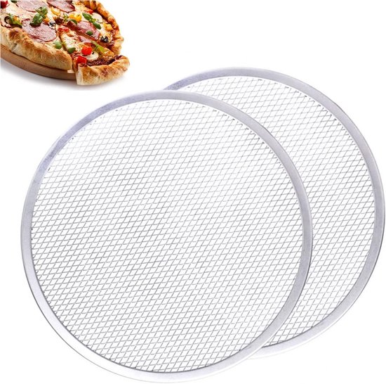 Pizzablech, 30 Cm, Nahtlos, Antihaftbeschichtet, Aluminium, 2er Pack