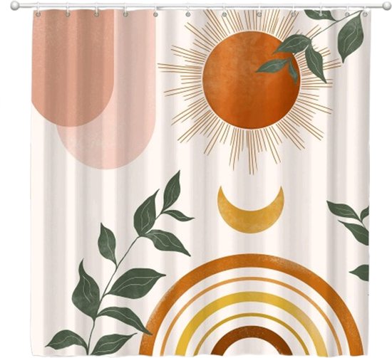 Duschvorhang Schimmelresistenter Duschvorhang Duschvorhang Im Boho Stil Modernes, Minimalistisches Design Waschbares Polyester Für Bad Und Badewa