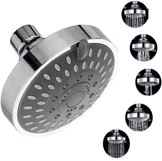 Hochdruck Duschkopf Mit 5 Funktionen, Feststehender Duschkopf, Standard Duschkopf, Verstopfungsfreie Düsen, Regendusche, Massagedüse