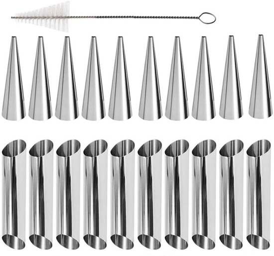 Croissant Form 21er Set Cannoli Form Edelstahl Mit Reinigungsbürste Backform Cannoli Röhrchen Cannoli Backformen Cannoli Röhrchen Cannoli Formen