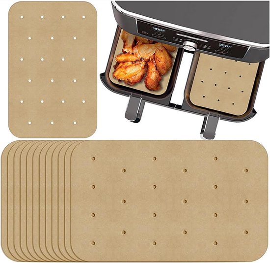 200 Stück Backpapier Für Heißluftfritteusen Einweg Backformen Für Heißluftfritteusen Backpapier Für Doppel Heißluftfritteusen Backpapierbögen Pas