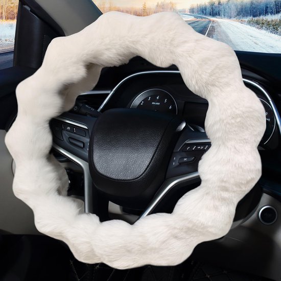 Für 38 Cm Lenkradbezug Alle Autos Flauschiger Lenkradbezug, Universeller, Weicher Plüsch Lenkradbezug, Warmes Auto Innenraum Winterzubehör Für Da