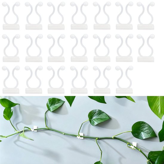 20 Stück Kletterwandclips Kabelclips Pflanzenhalter Selbstklebende Haken Stützclips Für Gemüsepflanzen Hängeclips Für Kletterpflanzen Weiß 20 × 1