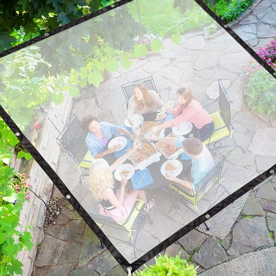 Transparente, Wasserdichte Abdeckung Plane 2 X 2 M Große, Synthetische Plane Staub Und Regendicht, Mit Ösen Für Gartenmöbel, Autos Und Mehr Trans