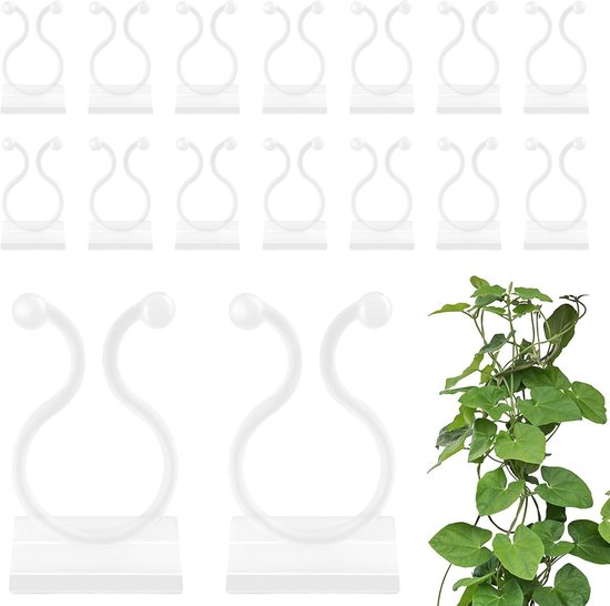 50er Pack Pflanzenclips, Unsichtbare Kletterpflanzenclips, Selbstklebende Wandclips Für Ordentliches Und Schönes Pflanzenwachstum Weiß L