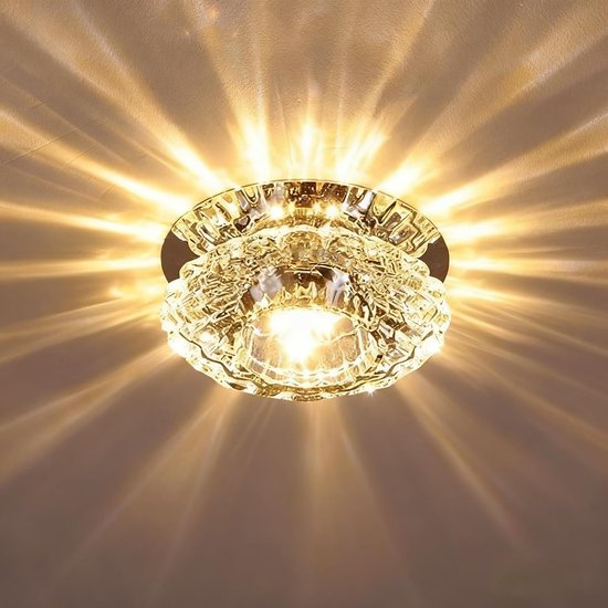 Kristall Led Deckenleuchte Für Flur 3 W, Warmweiß Für Flur Und Wohnzimmer