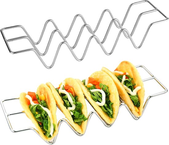 2 Stück Taco Halter Aus Edelstahl, Für Bis Zu 4 Tacos, Für Restaurants, Zuhause, Partys, Picknicks Usw.