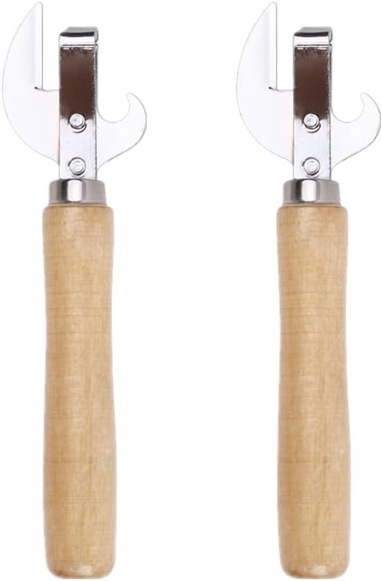 Drehbarer Dosenöffner Manueller Dosenöffner Dosenöffner Sicher Leicht Zu Reinigen Mit Holzgriff Werkzeug Zum Öffnen Von Flaschen Und Gläsern 2 Te
