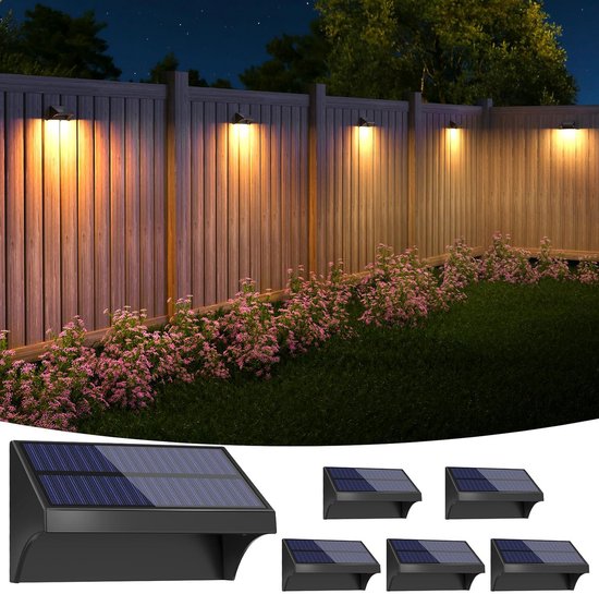 6 Solarbetriebene Rgb Zaunleuchten Wasserdichte Led Beleuchtung Für Zäune, Pfosten Und Treppen Gartenbeleuchtung Mit Farbenfrohen Effekten