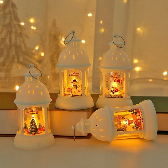 Dekorative Weihnachtsstimmungsbeleuchtung, Schreibtisch Nachtlicht, Retro Led Laterne, Pendelleuchte, 13,5 Cm Hoch, 6,8 Cm Durchmesser.