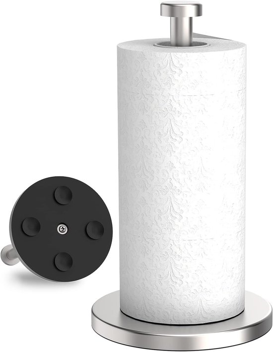 Stehender Küchenrollenhalter Küchenpapierhalter Mit Beschwertem Saugnapffuß Küchenrollenhalter Aus Edelstahl Für Die Arbeitsfläche Küchenrollenha