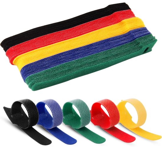 50 Stück – 15 Cm Lange Kabelorganizer – Verstellbare Kabelbänder Und Klettverschlüsse (mehrfarbig)