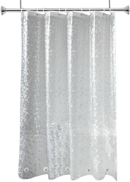 Duschvorhang Dickere, Transparente Duschvorhang Wasserdicht Peva Kunststoff (schotter) Für Badewannen 180 X 200 Cm Weiß
