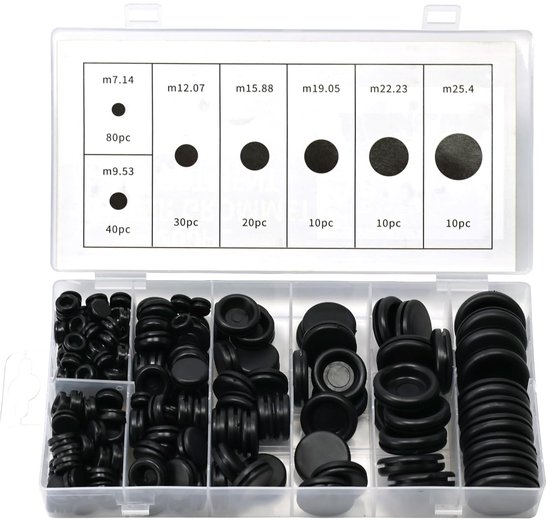 Kabelverschraubung Aus Gummi 200 Stück Schwarz 7 Mm/9 Mm/12 Mm/16 Mm/20 Mm/22 Mm/25 Mm Geschlossene Gummiverschraubung Für Kabel, Elektroinstalla