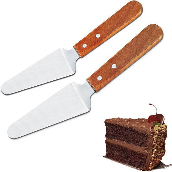 2 Teiliger Pizzaschneider Edelstahl Holzgriff Leicht Zu Reinigen Hitzebeständig Dreieckiger Pizzaschneider Für Kuchen, Desserts, Torten Und Pizza