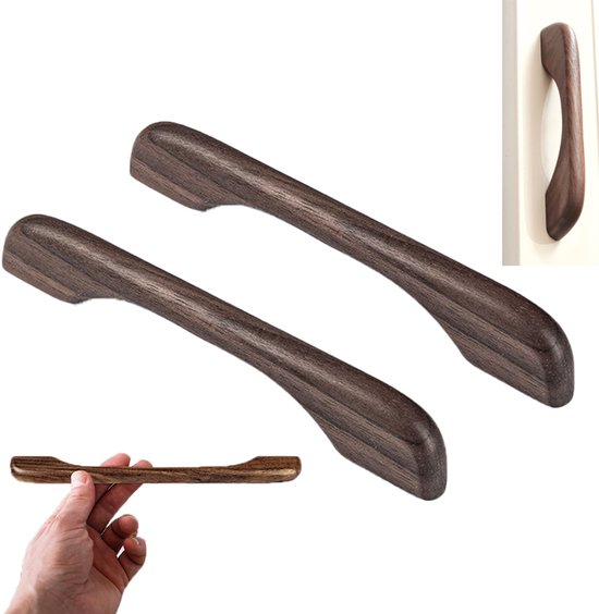 2 Stück Schrankgriff Mit Massivholzgriff Holzgriff Langer Kommodengriff Massivholz Schrankgriff Massivholzfarbe Für Schranktüren, Schubladen, Sch