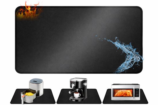 Hitzebeständige Schutzmatte Feuerfeste Unterlage Für Arbeitsplatten Und Tische 60 X 40 Cm Silikon Fiberglas Rutschfeste Küchenmatte Für Backofen,