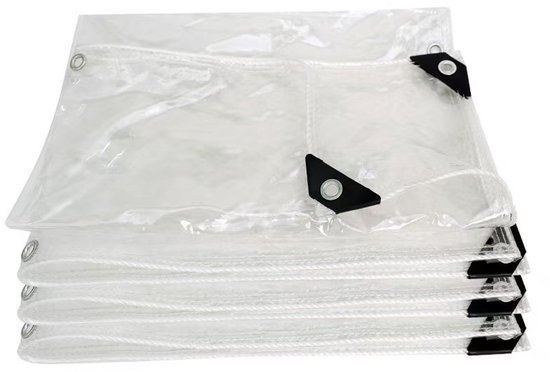 Plane Transparente Plane 200 X 200 Cm Strapazierfähiges Pvc Klarsichtplane Mit Ösen 100 % Wasserdicht Verstärkte Kanten Für Gewächshaus, Balkon,