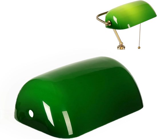 Tischlampenabdeckung, Ersatz Glasabdeckung Für Banker Lampen, Grüne Glasabdeckung Für Tischlampen (8,85 Zoll Lang, 5,11 Zoll Breit, 2,95 Zoll Hoc