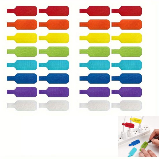 24 Kabelaufbewahrungsetiketten Beschreibbare Kabeletiketten Aus Nylon Und Polyester Größe 4,5 X 2 Cm Wiederverwendbar Zur Kabelkennzeichnung In C