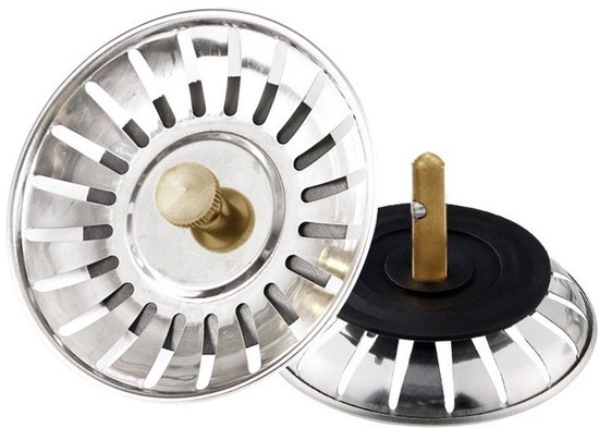 Universeller Metall Abflussstopfen Mit Sieb Für Spülbecken, 2er Pack