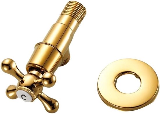 1 Stück Messing Eckventil 1/2" Wc Absperrventil, 102 X 65 Mm, Für Küche, Balkon, Wc, Badezimmer, Putzbecken, Waschbecken, Gold