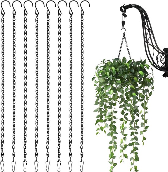 Stück Schwarze Metall Hängeketten À 50 Cm Für Pflanzen, Windspiele Und Dekoration Mit Haken Und Clips