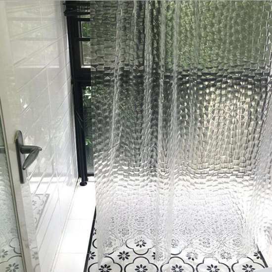 Transparenter Duschvorhang Mit Haken 180 X 180 Cm Wasserdicht