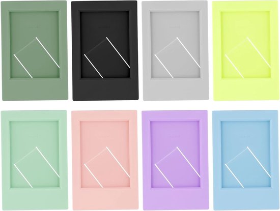 Mini Fotorahmen Set, 8 Stück 9,2 X 6 Cm, Farbenfrohe Fotorahmen Für Polaroid Und Instax Fotos, Kompakte 3 Zoll Fotoränder