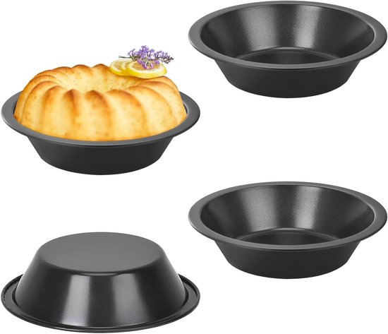 Mini Quiche Und Nata Pasteis Backform 10 Cm, Kohlenstoffstahl, 4er Set Für Törtchen, Desserts Und Muffins