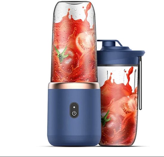 Blauer, Tragbarer Mini Mixer Usb Aufladbar 300 Ml Edelstahlklingen Für Smoothies Unterwegs