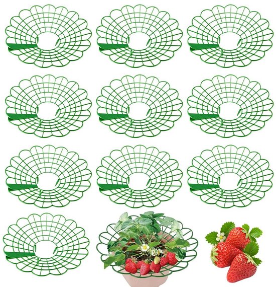 Dailygoods Erdbeerständer, 10 Teilig Abnehmbarer Erdbeerhalter Pflanzenstütze Für Erdbeeren Kletterhilfe Für Topfpflanzen Flexibler Kunststoff Wa