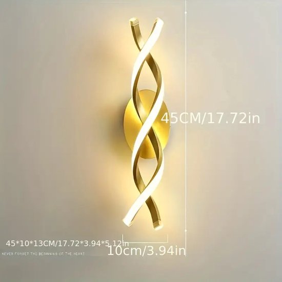 Wandleuchte Für Den Innenbereich, Led Wandleuchte, Modernes Design, 22 W, Gebogenes Design, 3000 K, Warmweißes Licht, 2500 Lumen, Schwarz, Für Sc