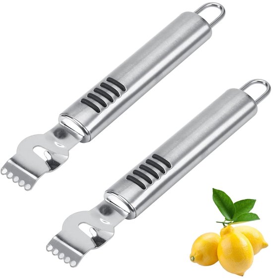 Dailygoods 2 Teiliger Obstschäler, Zitronenzesten Und Zitrusabstreifer, Edelstahl Schäler